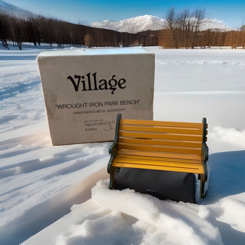 Wrought‎ Iron Park Bench Hand Painted Dept Metal 56 Village Accessories 52302-2